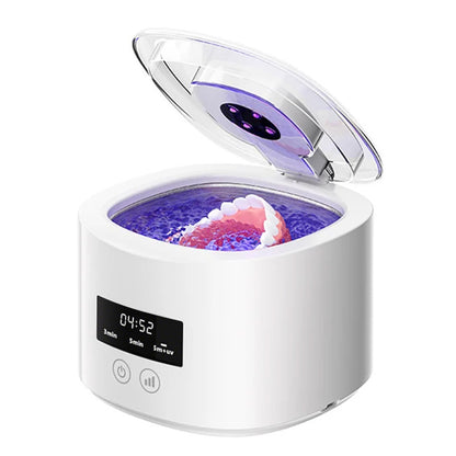 Ultrasonic Retainer Cleaner Machine Dental Cleaning Pod Mouth Guard Cleaning Machine-White