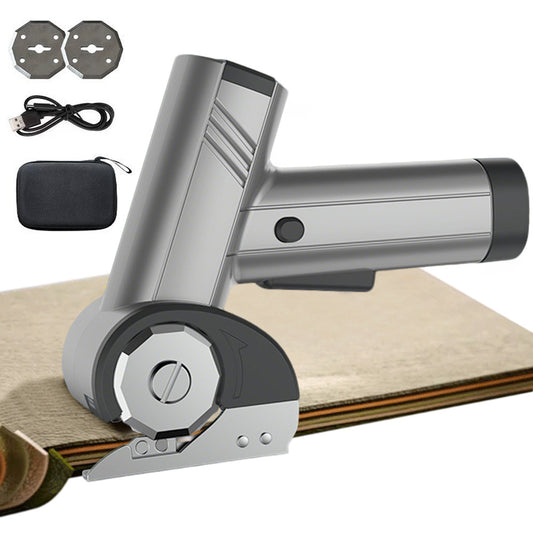 Cordless Electric Scissors with 2 Blades for Thin Cardboard Box Carpet Leather-Silver