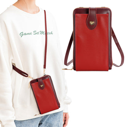 Small Crossbody Bag Cell Phone Purse for Women Mini Shoulder Bag Wallet with Card Slots Red