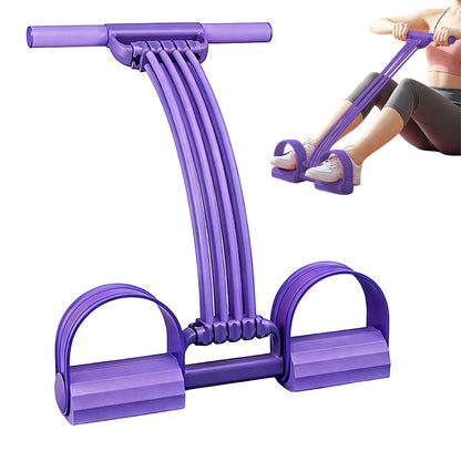 8 Tube Detachable Adjustable Pedal Resistance Band -Purple