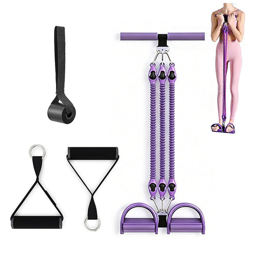 3 Tubes 4-in-1 Resistance Band Pedal Puller for Sit-Up Home Gym Yoga Pilates