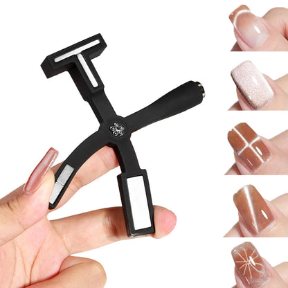 5-in-1 Nail Art Magnet Tool Multi-functional Nail Magnet Pen for Salon Studio or Home Black