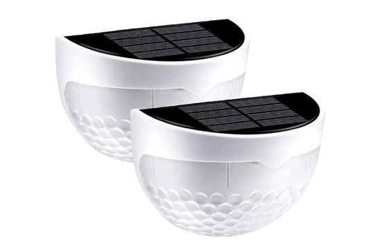 4Pcs Solar Fence Lights Outdoor Solar Deck Lights Solar Step Lights -White and Cold Ligth
