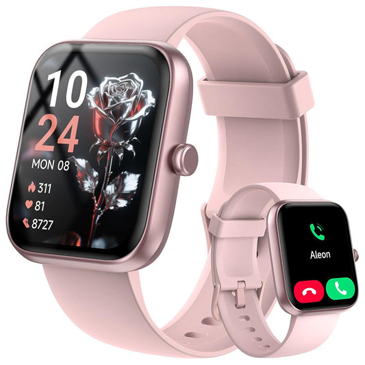 Smart Watch for Women & Men with Bluetooth Call Built-in Sport Modes Fitness Tracker-Pink