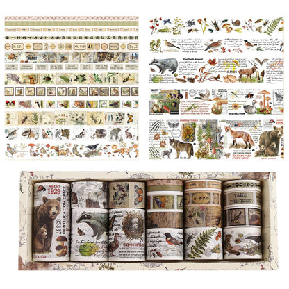18 Rolls Vintage Washi Tape Set Writable Tapes for Scrapbooking Junk Journal supplies-Forest