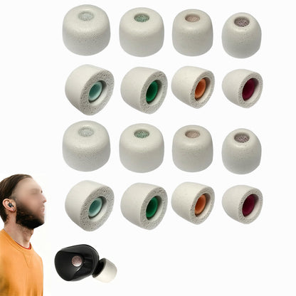 16 Pcs Memory Foam Ear Tips for Sony WF-1000XM6 XM5 XM4 Earbuds-Grey