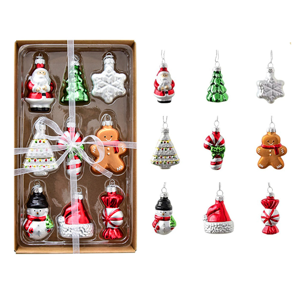 Glass Painted Christmas Ornaments Christmas Tree Hanging Decorations-Style 1