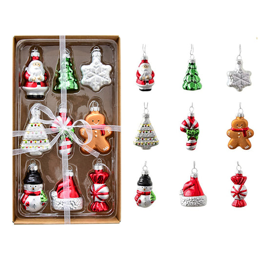 Glass Painted Christmas Ornaments Christmas Tree Hanging Decorations-Style 1