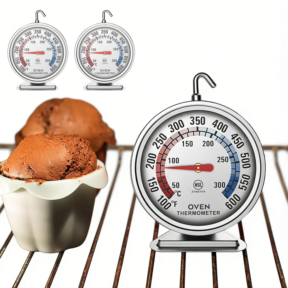 2Pcs Oven Thermometer Stainless Steel Accurate Temperature Gauge for Home Kitchen