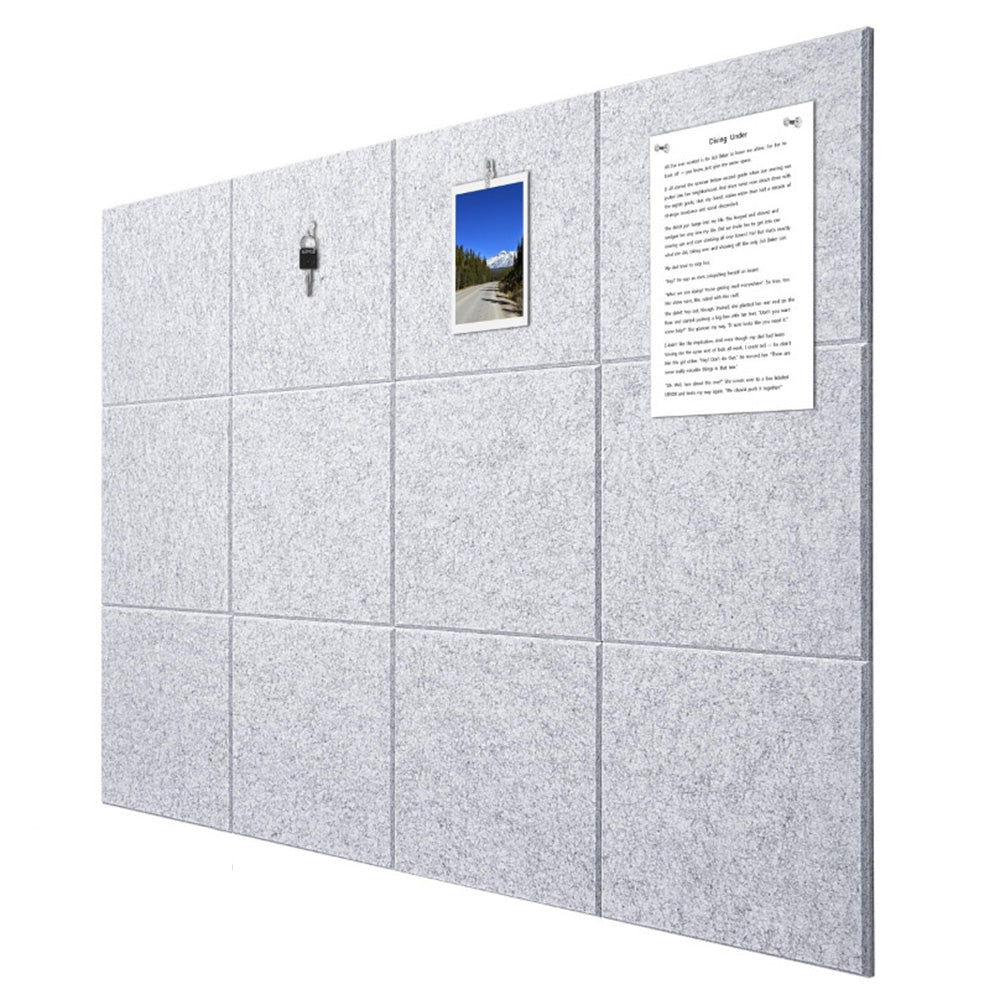 12Pcs Large Felt Bulletin Board Cork Boards for Walls Office Classroom-Grey