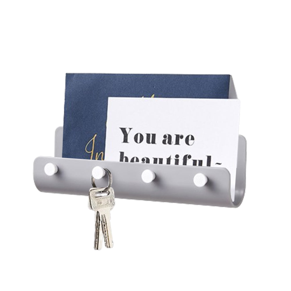 Punching Free Wall Mount Key Holder Key Hook Door Hanger Key Storage Rack Grey