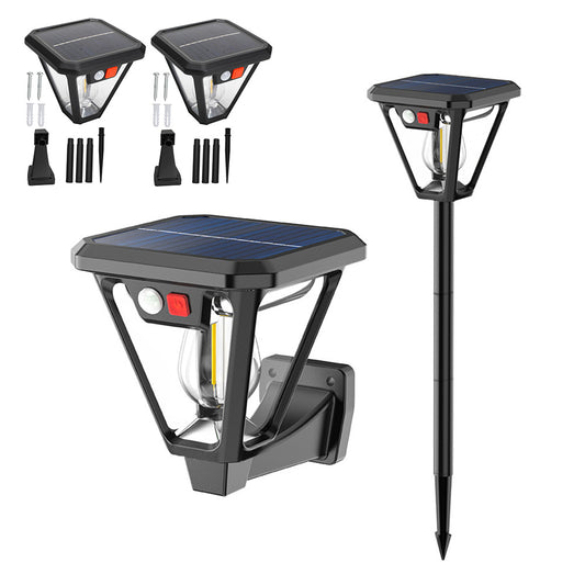 2Pcs Solar Spot Lights Wall Motion Sensor Lights Path Lamp For Garden