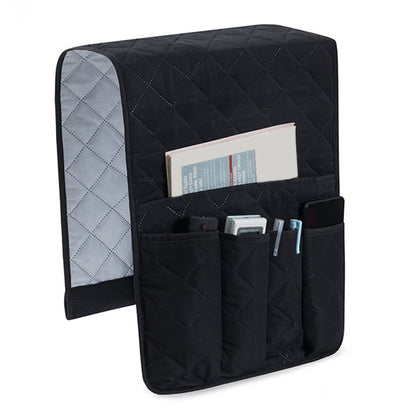 5 Pocket Sofa Armrest Organizer Remote Holder Bag for Couch and Chair-Black