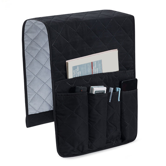 5 Pocket Sofa Armrest Organizer Remote Holder Bag for Couch and Chair-Black
