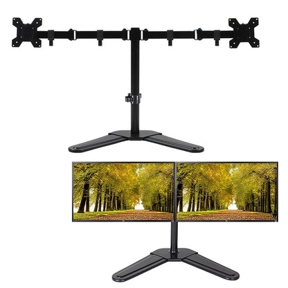 Single Monitor Stand Arm Freestanding Adjustable V-Base HD LED TV Screens-Horizontal
