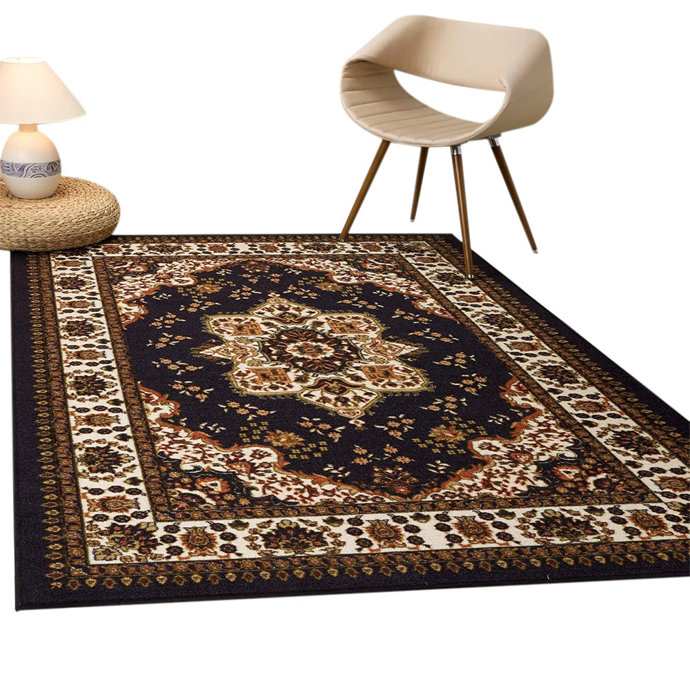 Vintage Boho Rug Non-Slip Floor Carpet - Brown