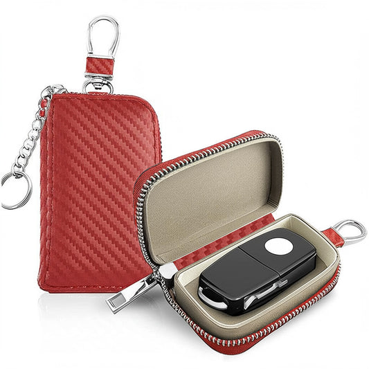 RFID Signal Barrier Faraday Bag Key Fob Protector - Red