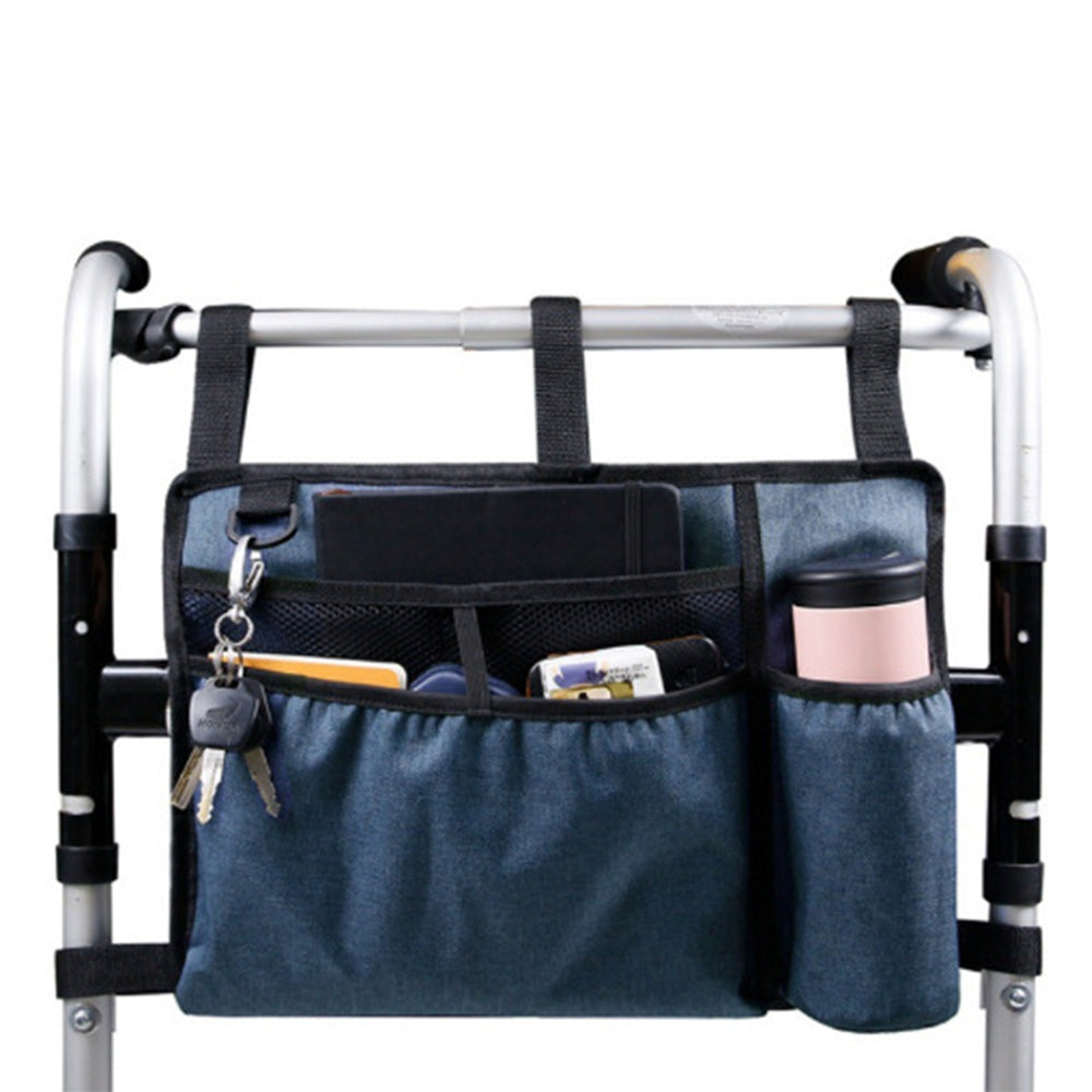Premium Walker Storage Bag with Multiple Pockets-Blue
