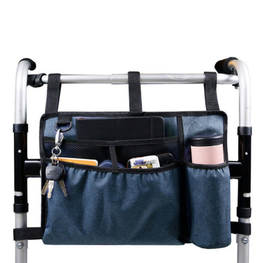 Premium Walker Storage Bag with Multiple Pockets-Blue
