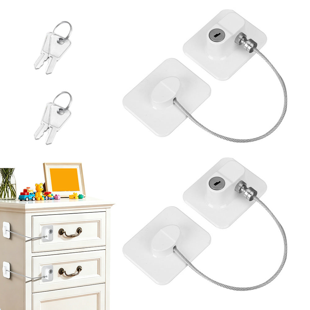 2 Pack Fridge Lock with Keys-White
