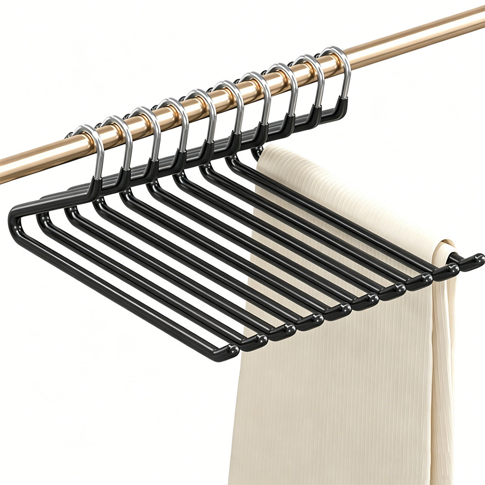 10 Piece Open Pant Hangers - Black