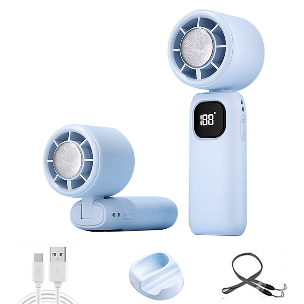 100 Speeds Digital Display Cooling Fan - Blue