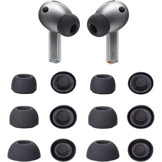 12Pcs Silicone Ear Tips for Samsung Galaxy Buds3 Pro Replacement Earbud Covers-Grey