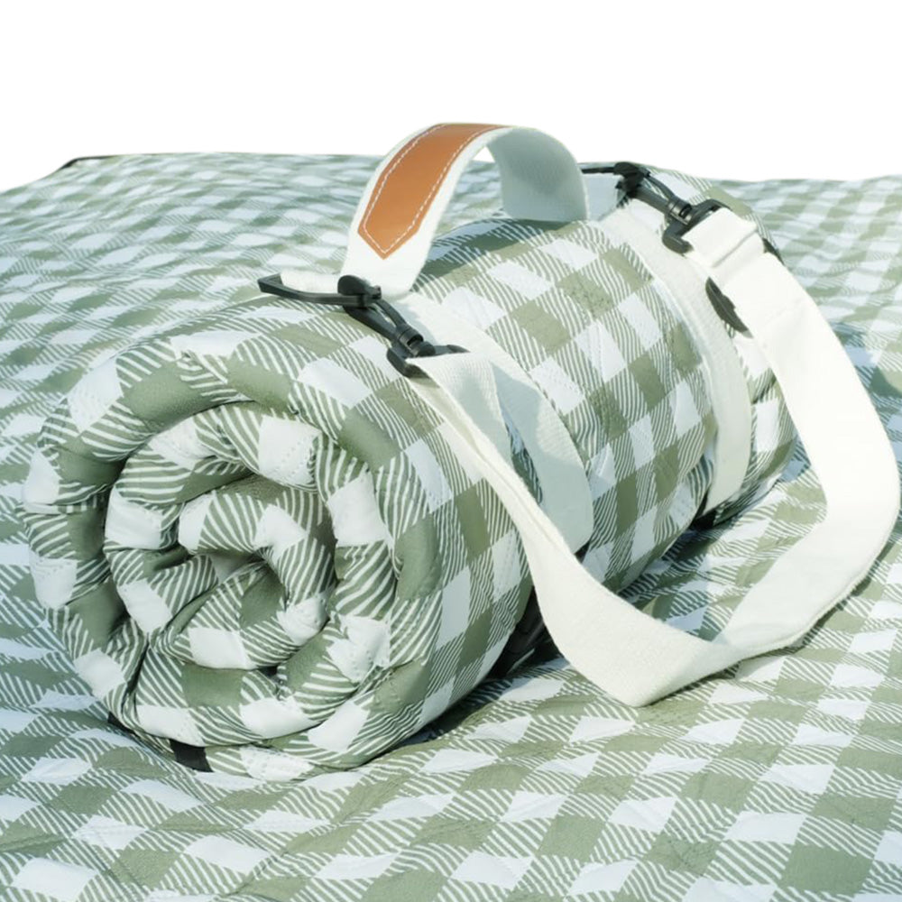 Outdoor Picnic Blanket Splash-resistant Foldable Travel Mat 203x203cm-Green