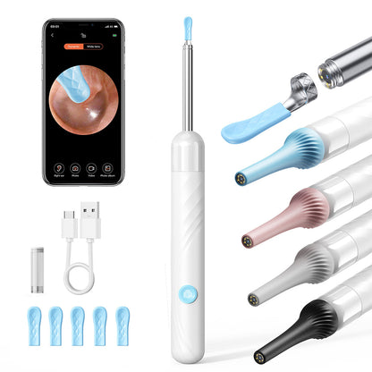 HD Ear Wax Removal Camera Tool for iOS & Android Wireless Visual Ear Cleaner-White
