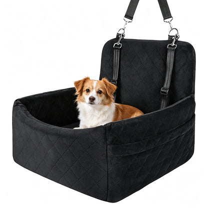 Car Dog Bed Pet Booster Seat For Small Dogs And Cats-Black