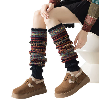 Women Warm Over Knee Boot Socks-Black