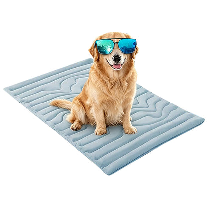 Pet Cooling Mat Summer Dog Bed Scratch Resistant Cat Bed 91x58cm Blue