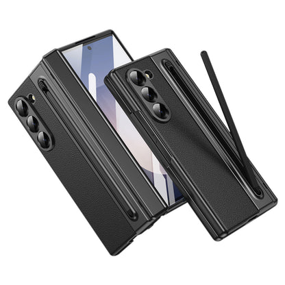 Phone Case for Samsung Z Fold 7 with Pen Holder Full Coverage Hinge Protection-Black