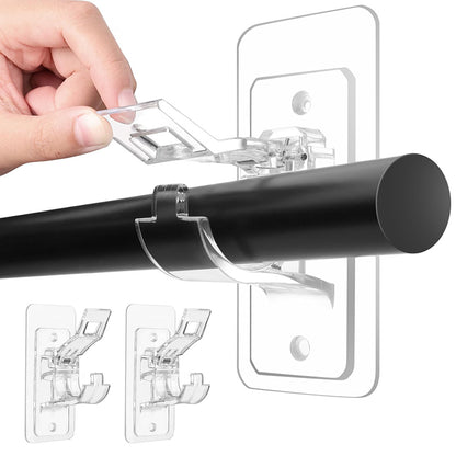 Self Adhesive Curtain Rod Brackets Invisible Holders - Clear