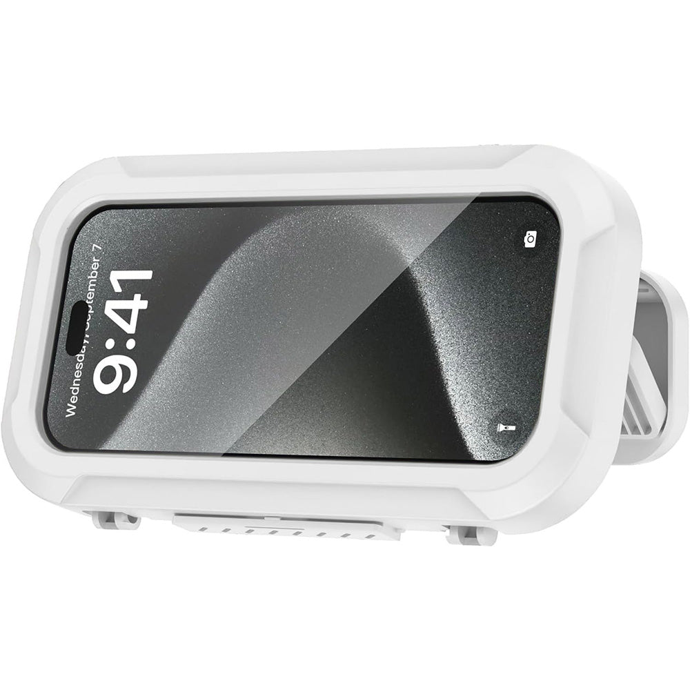 Waterproof Anti-Fog Rotating Shower Phone Holder for Bathroom Smartphone Case-White