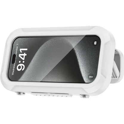 Waterproof Anti-Fog Rotating Shower Phone Holder for Bathroom Smartphone Case-White