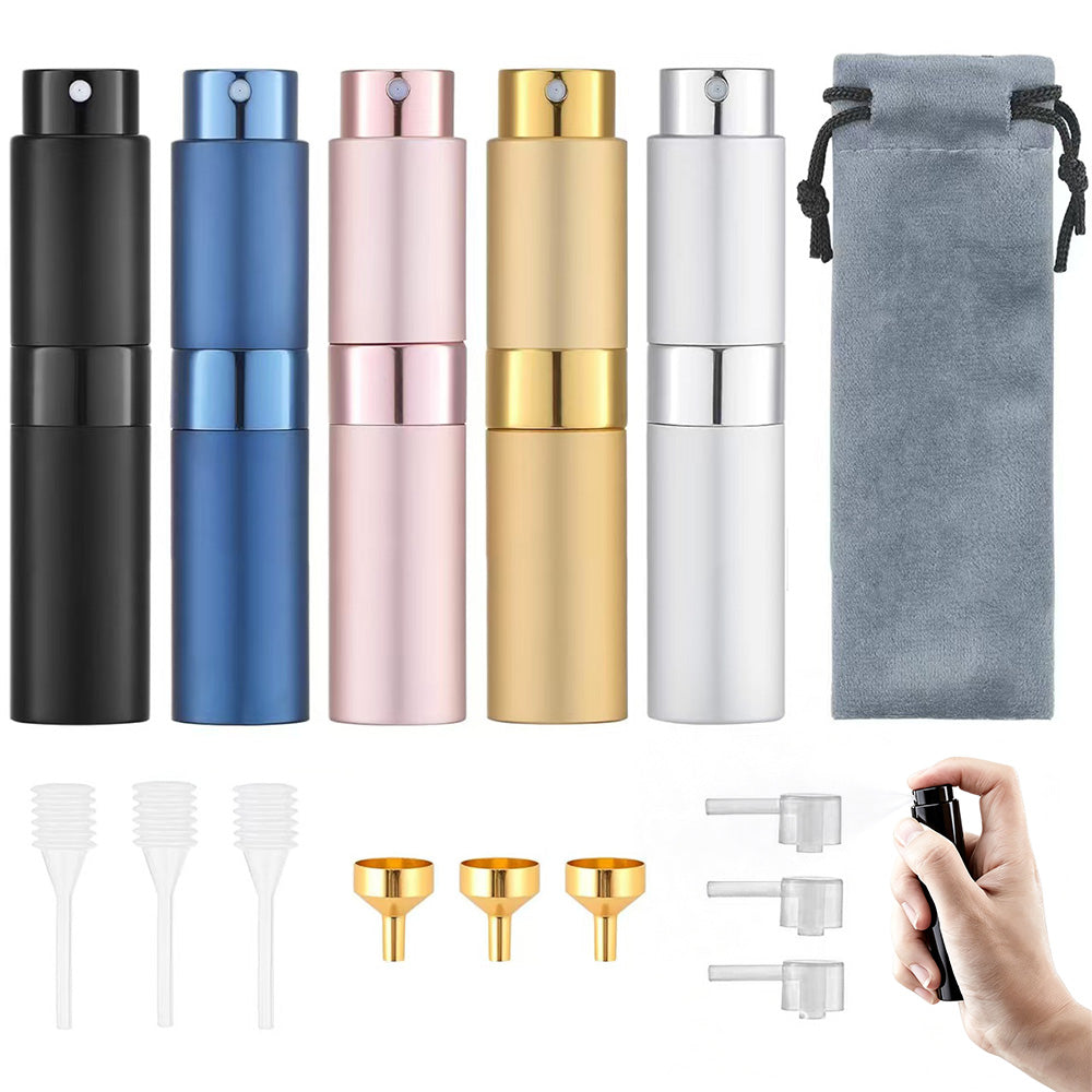 5Pcs 8ml Perfume or Cologne Travel Refillable Spray Bottle