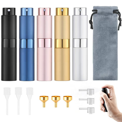 5Pcs 8ml Perfume or Cologne Travel Refillable Spray Bottle