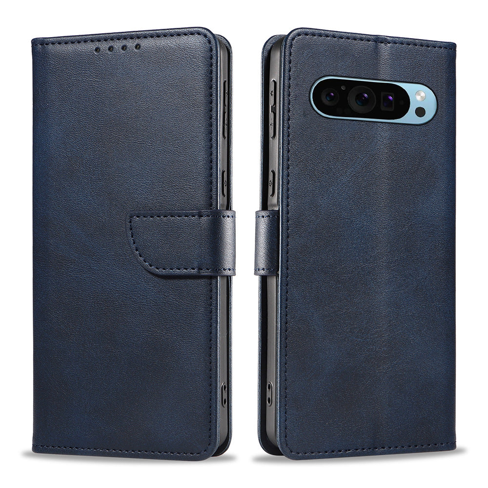 Wallet Case for Pixel 10 and 10 Pro Holder Snap-Lock Flip Cover-Blue