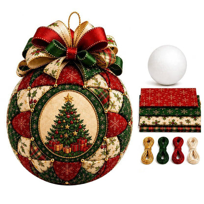 Adult Christmas Patchwork Ornament DIY Kit Xmas Fabric Ball Craft Set Christmas Tree