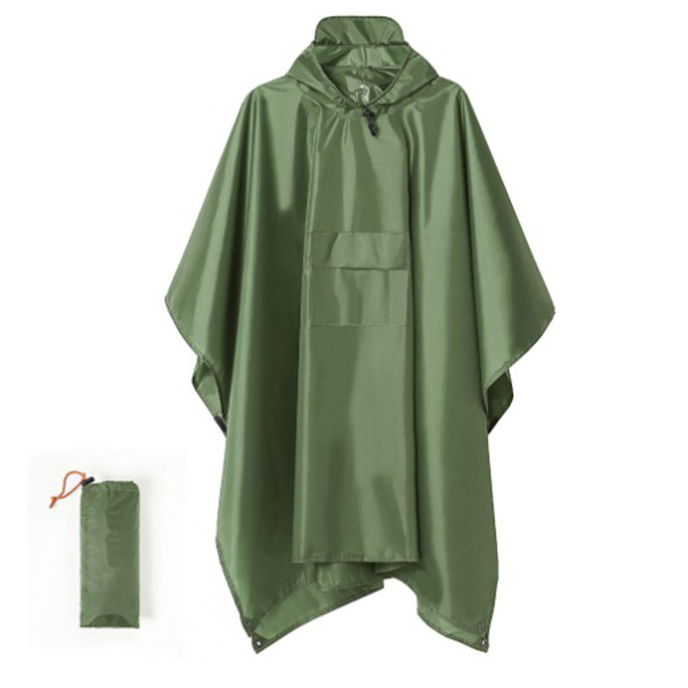 3 in 1 Portable Rain Poncho Waterproof Lightweight Emergency Raincoat with Pocket-Green