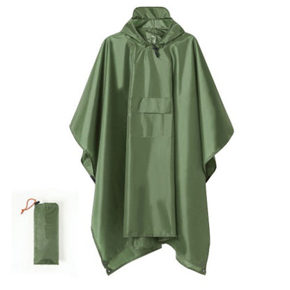 3 in 1 Portable Rain Poncho Waterproof Lightweight Emergency Raincoat with Pocket-Green