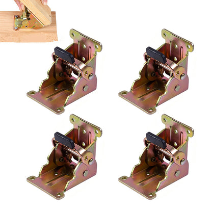 4Pcs Self Locking Folding Hinge for Tables Chairs and Workbenches-Gold