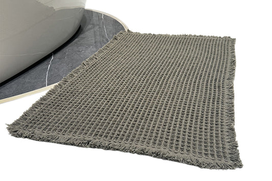 Waffle Bath Mat Super Absorbent Non Slip Bathroom Rug Rubber Backed Bath Rug -Green