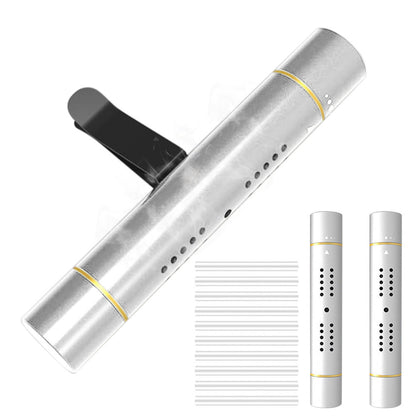 Car Air Vent Clip Air Freshener with Scent Sticks Metal Aroma Diffuser for Vehicle Interior-Silver