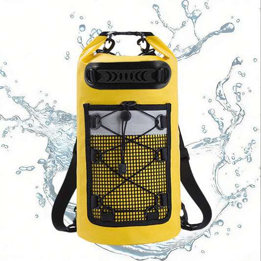 Roll-Top Dry Bag Backpack with Handle - Yellow