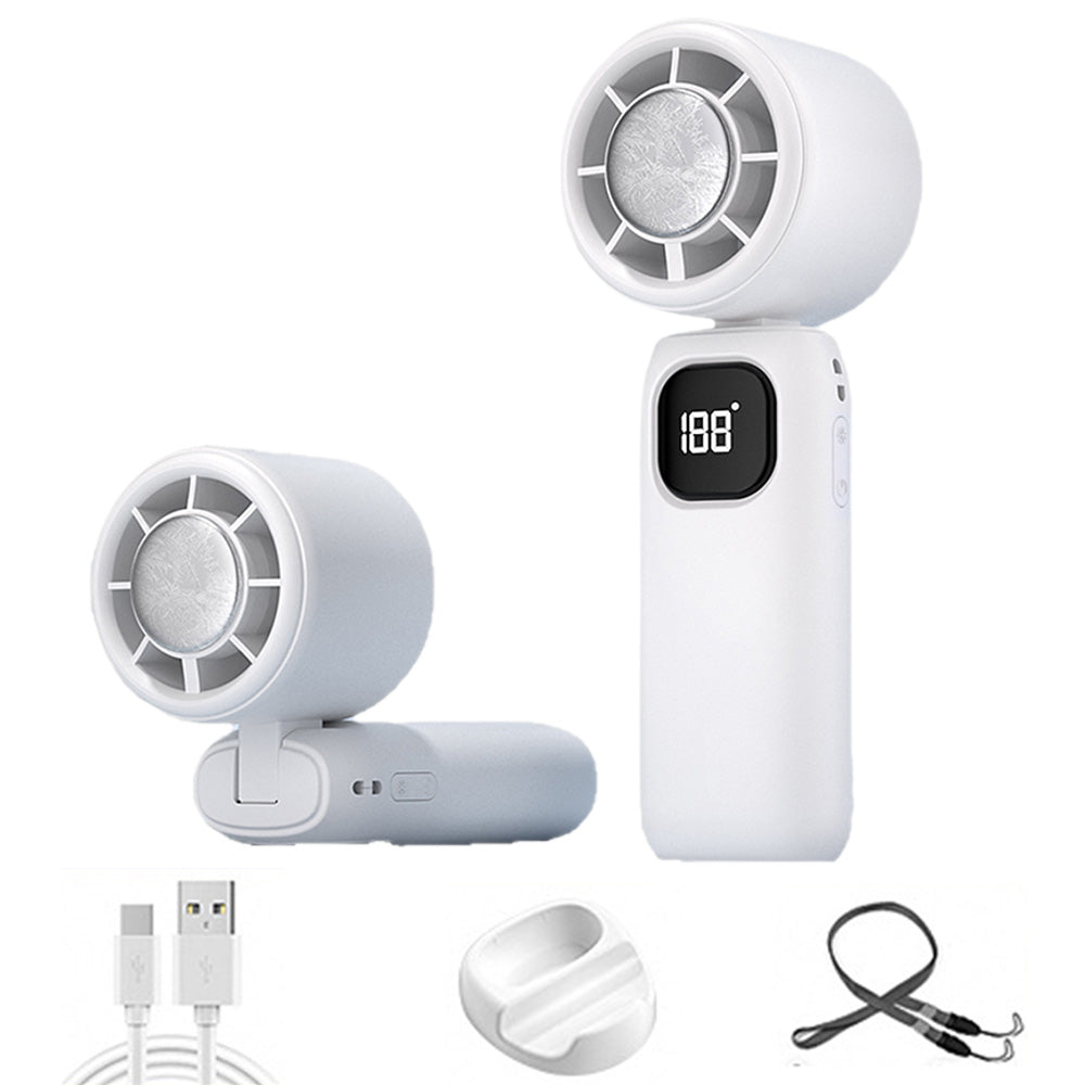 100 Speeds Digital Display Cooling Fan - White