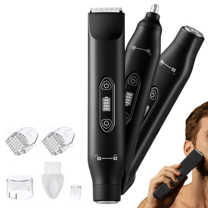 3-in-1 Electric Shaver Nose Hair Trimmer for Face Body Bikini Underarm and Legs-Black