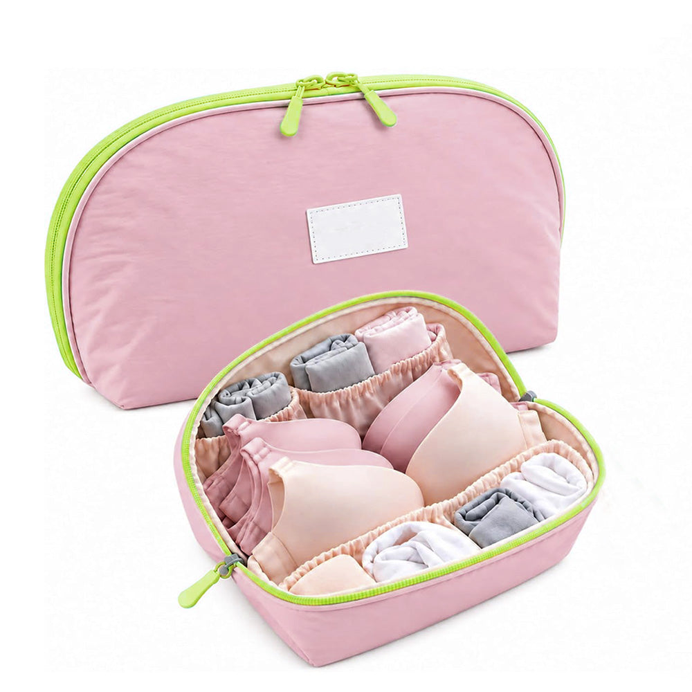 Water-Resistant Underwear Organiser Travel Bra Lingerie Storage Bag Pink
