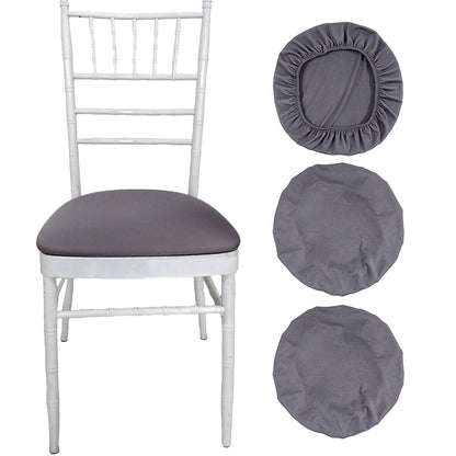 4Pcs Stretch Chair Seat Covers Elastic Dining Chair Slipcovers Protectors Gray